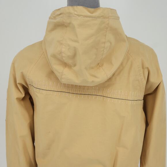 Gaastra Supplies Jacket Womens Medium Tan Hooded Full Zip Snaps Pockets Bomber - Picture 11 of 16
